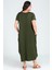 Jumbo Kısa Kol Elbise Haki 4