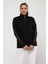 Kolüstü File Fermuarlı Sweatshirt Siyah 2
