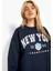 Kadın New York Baskılı Oversize Sweatshirt 2