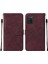 Galaxy A03S Için Kabartmalı Pu Deri Stand Cüzdan Telefon Kılıfı - Kırmızı (Yurt Dışından) 1