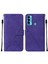 Camon 18I Için Kabartmalı Pu Deri Stand Cüzdan Telefon Kılıfı - Mor (Yurt Dışından) 1