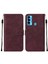 Camon 18I Için Kabartmalı Pu Deri Stand Cüzdan Telefon Kılıfı - Kırmızı (Yurt Dışından) 1