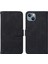 iPhone 13 Mini Için Kabartmalı Pu Deri Stand Cüzdan Telefon Kılıfı - Siyah (Yurt Dışından) 2