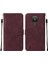 1.4 Için Kabartmalı Pu Deri Stand Cüzdan Telefon Kılıfı - Kırmızı (Yurt Dışından) 1