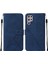 Galaxy S22 Ultra Için Kabartmalı Pu Deri Stand Cüzdan Telefon Kılıfı - Mavi (Yurt Dışından) 1