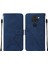 Redmi Note 9 Için Kabartmalı Pu Deri Stand Cüzdan Telefon Kılıfı - Mavi (Yurt Dışından) 1