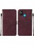 Pop 5 Için Kabartmalı Pu Deri Stand Cüzdan Telefon Kılıfı - Kırmızı (Yurt Dışından) 1