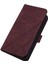 Pop 2f Için Kabartmalı Pu Deri Stand Cüzdan Telefon Kılıfı - Kırmızı (Yurt Dışından) 3