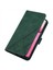 V20 / V21E 4g / Y73 2021 Için Kabartmalı Pu Deri Stand Cüzdan Telefon Kılıfı - Yeşil (Yurt Dışından) 3