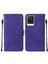 V20 / V21E 4g / Y73 2021 Için Kabartmalı Pu Deri Stand Cüzdan Telefon Kılıfı - Mor (Yurt Dışından) 1