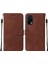 7 Pro Için Kabartmalı Pu Deri Stand Cüzdan Telefon Kılıfı - Kahverengi (Yurt Dışından) 1