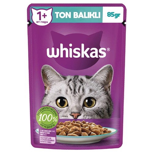 Whiskas Ton Balıklı Yetişkin Kedi Konservesi Pouch 85 gr