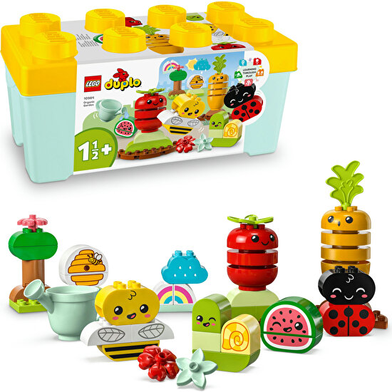 LEGO® DUPLO® İlk Organik Bahçe 10984 - 18 Ay ve Üzeri Küçük Çocuklar için Meyve, Sebze ve Hayvanlar İçeren, Bahçıvanlığı Öğreten Yaratıcı Oyuncak Yapım Seti (43 Parça)