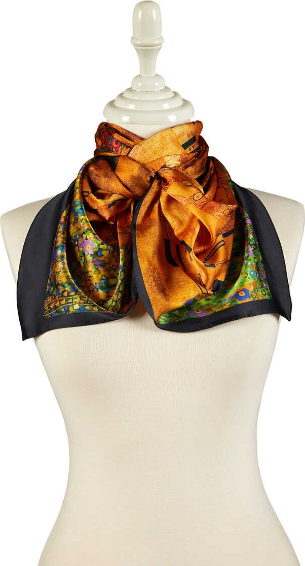 Bursa İpek Sarı Öpücük Ipeksi Fular görsel 2