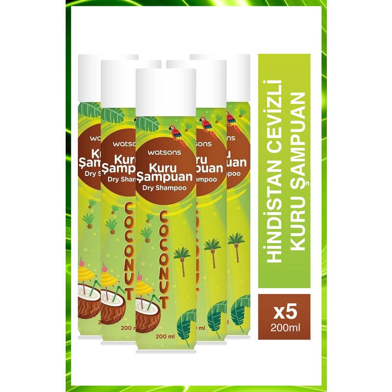 Watsons Hindistan Cevizi Aromalı Kuru Şampuan 200 ml Canlandırıcı Etki ile Tüm Saçlar İçin