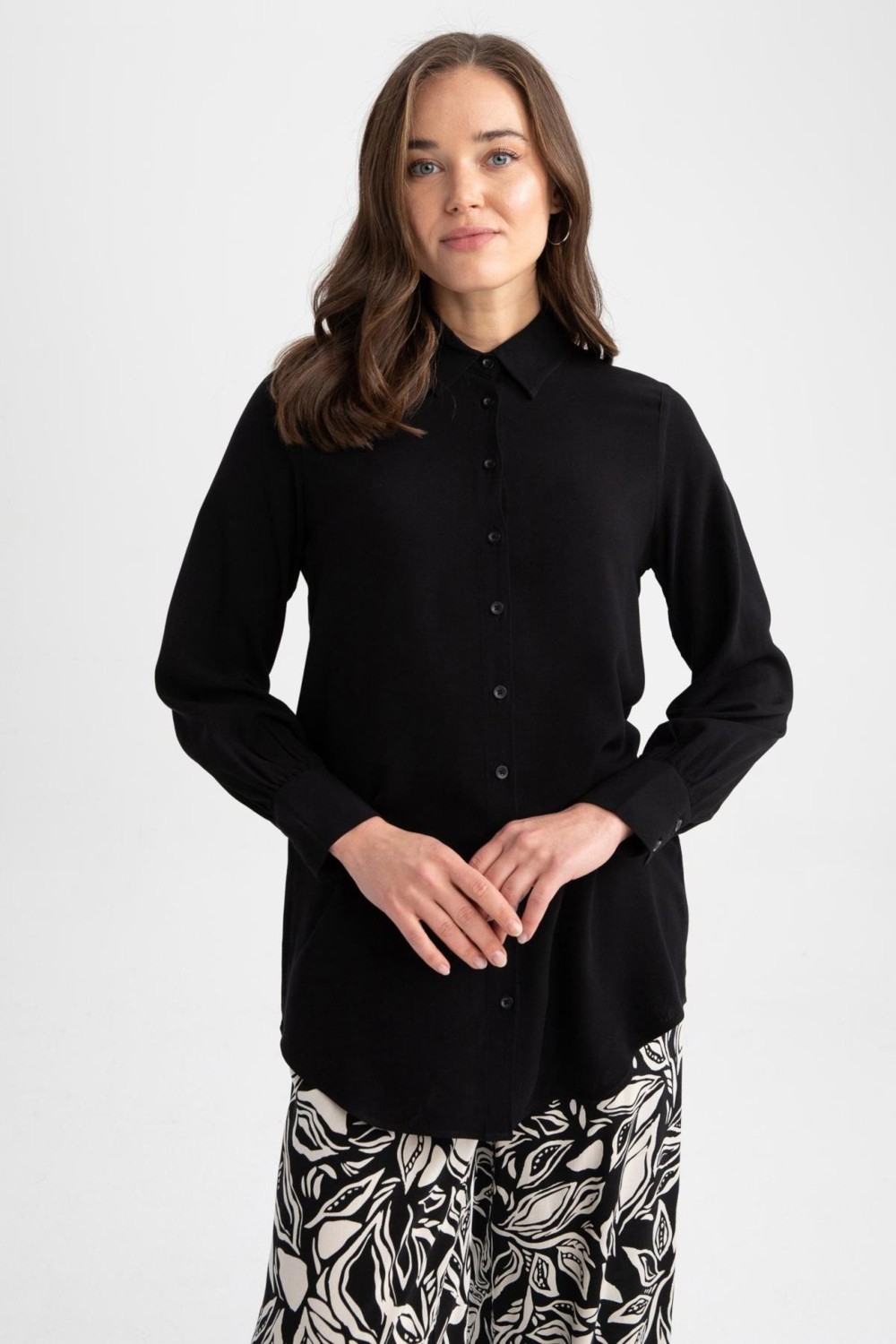 DeFacto Regular Fit Uzun Kollu Gömlek Tunik Z3538AZ23SM görsel 8