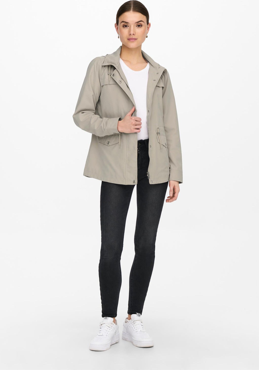 Only 15218612 Only Kadın Trençkot Silver Lining görsel 2