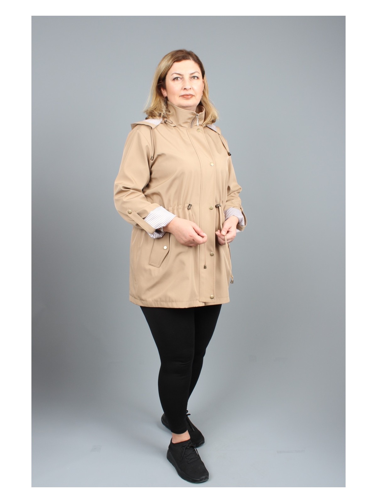 Glr & Gym Beren Mevsimlik Büyük Beden Yazlık Trençkot Mont - Görsel 6