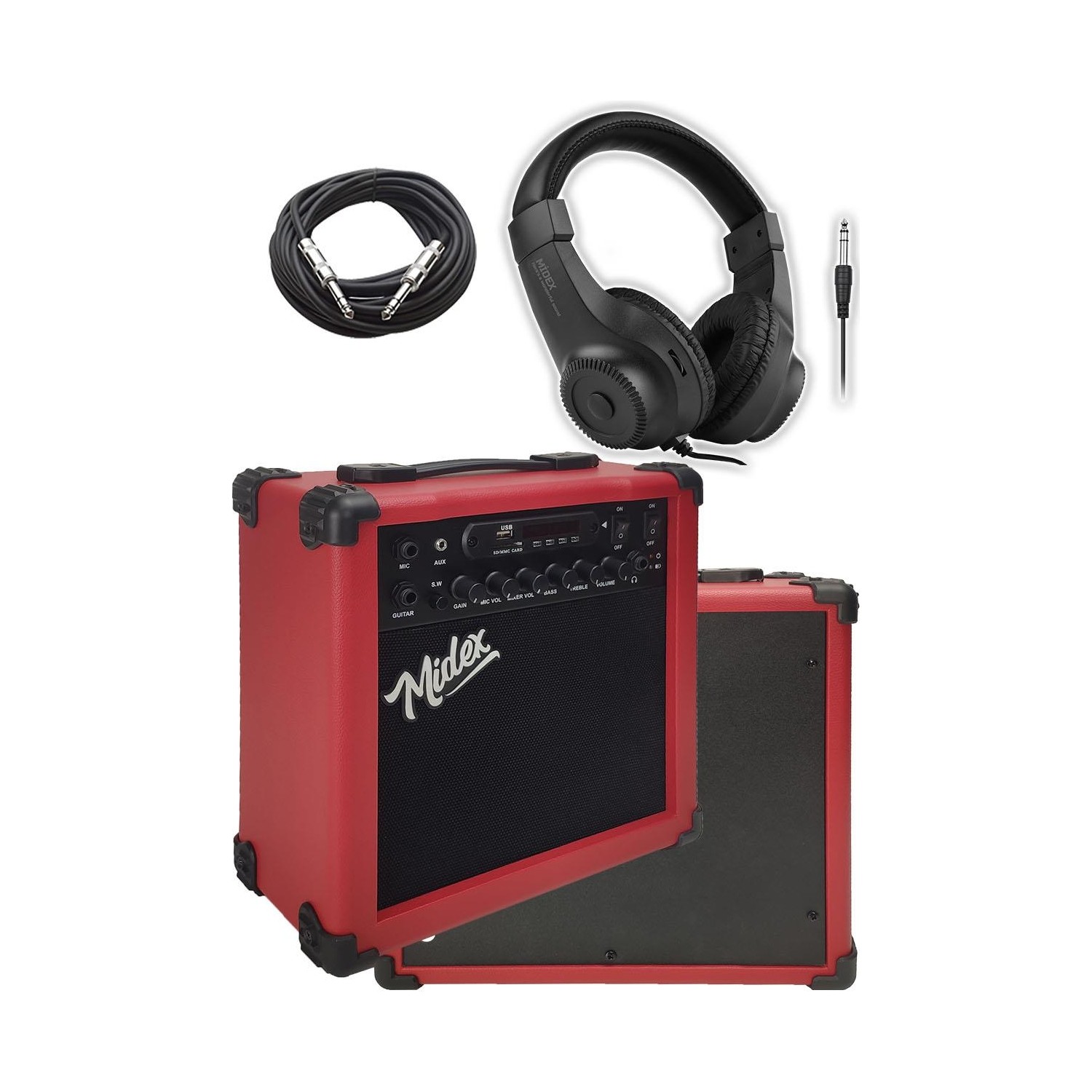 Midex MGA25RDHD Elektro Gitar Amfisi 25 Watt USB Bluetooth Fiyatı