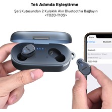 Tozo T10S Stereo Ipx8 Su Geçirmez Kablosuz Şarj Özellikli Anc Gürültü Engelleyici Kablosuz 5.3 Bluetooth Kulaklık