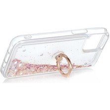 Smody Apple iPhone 12 Mini Kılıf Sulu Simli Akışkan Silikon