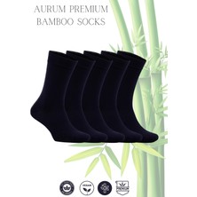 Aurum Erkek 5'li Premium Bambu Soket Çorap Dikişsiz - Koyu Lacivert