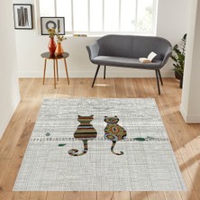 Rovigo Home Dijital Baskı Yıkanabilir Kaymaz Taban Salon Halısı Rvg1855-Sm286