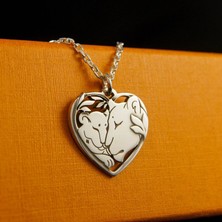 Nida Jewelry 925 Ayar Gümüş Çift Aslan Kolye