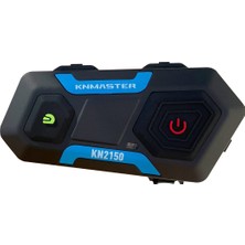 Knmaster KN2150 Motosiklet Kask Interkom Bluetooth Intercom Kulaklık Seti Açık Mavi