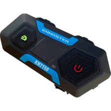 Knmaster KN2150 Motosiklet Kask Interkom Bluetooth Intercom Kulaklık Seti Açık Mavi