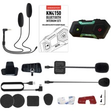 Knmaster KN4150 Motosiklet Kask Interkom Bluetooth Intercom Kulaklık Seti Yeşil