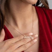 Nida Jewelry 925 Ayar Gümüş İsim Çiçek Kolye