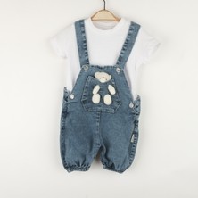 Bebelop Ayıcık Oyuncaklı Kısa Kollu 2li Bebek Kot Slopet Takım