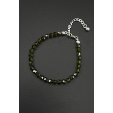 FRNCH Swarovski Taşlı Yeşil Renkli Ayarlanabilir Erkek Bileklik FRJ11811-1911-Y