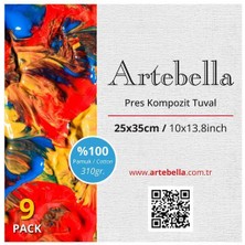 Artebella 25X35 cm Pres Kompozit Tuval 9'lu Set