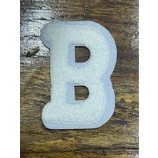 Gönülden Tasarım 7x4 cm Ütü Ile Yapışan Peluş Kabartma B Harfi Apile Arma Yama Dikiş Aksesuarı