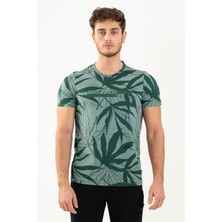 Maraton Regular Erkek Bisiklet Yaka  Haki T-shirt