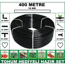 Kösedağ Tesbih 400 Metre 33 cm Delikli Hazır Set Damla Sulama Hortumu *Tohum*
