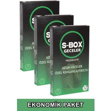 S-Box Kayganlaştırıcılı Prezervatif 3'lü Ekonomik Paket