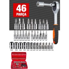 Proxtech 58 Parça 46 Mini Lokma Takımı Otomatik Cırcırlı 1/4" 12 Parça Kombine Açık Ağız-Yıldız Anahtar Takım