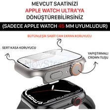 NovStrap Apple Watch Seri 8 7 9 45mm Uyumlu Apple Watch Ultra Dönüştürücü Kasa ve Ekran Koruyucu