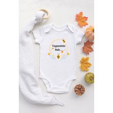Tuğba Baby Özel Tasarım Teyzesinin Balı Bebek Body Beyaz Badi Zıbın