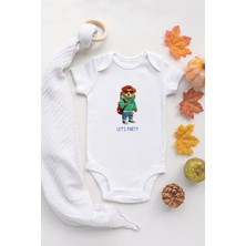 Tuğba Baby Özel Tasarım Sevimli Ayı Teddy Bebek Body Beyaz Badi Zıbın