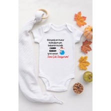 Tuğba Baby Özel Tasarım  En Huzur Bulduğum Yer Babamın Kucağı Baba Bebek Body Bebek Badi Zıbın