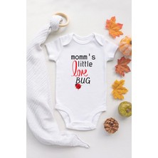 Tuğba Baby Özel Tasarım Mommy Is Little Bug Annesinin Küçük Uğur Böceği Bebek Body Beyaz Bebek Badi Zıbın