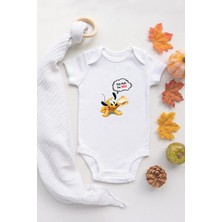 Tuğba Baby Welcome 2022 Yılbaşı Bebek Body Organik Baskılı %100 Pamuklu Beyaz Bebek Badi Zıbın
