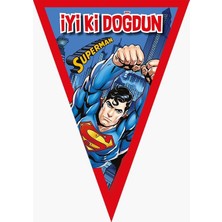 Parti Furyası Superman Doğum Günü Süsleri 16 kişilik Büyük Boy Afişli 50X70 cm  superman  doğum Günü Konsepti