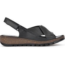 Ziya  Kadın  Deri Sandalet 1311008 018 Siyah