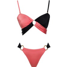 Sailor Moda Çift Renk Straplez Bikini Takım