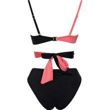 Sailor Moda Çift Renk Straplez Bikini Takım